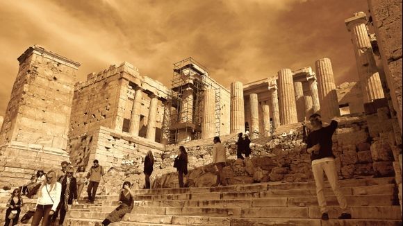 People on acropolis hill