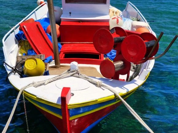 Multicolored fishing boat