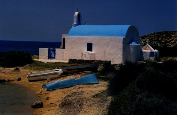 Agios Georgios church and beach