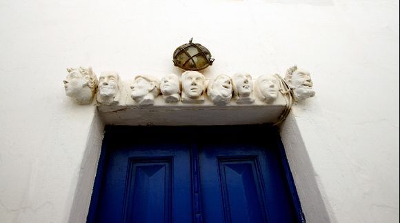 Door in Chora with decoration