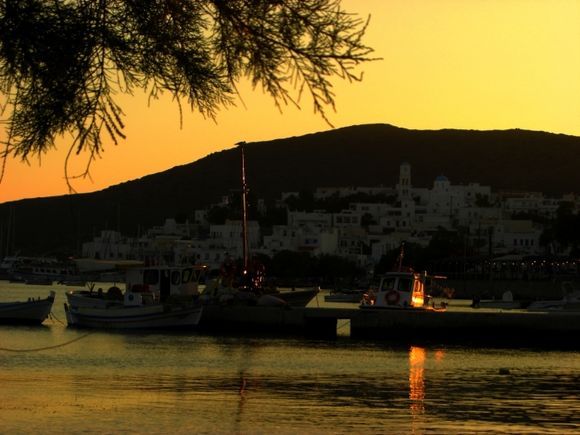 Adamas harbour at sunset