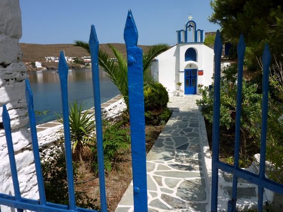Agios Stefanos bay and church