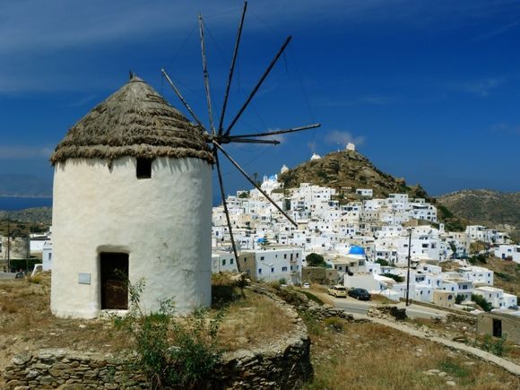 View of Chora with windmill