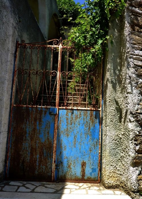 Blue decayed iron gate