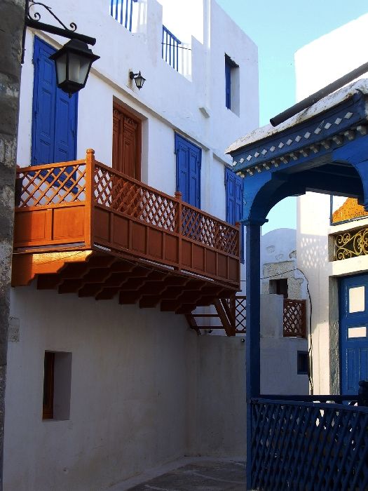Colorful traditional houses in Chora
