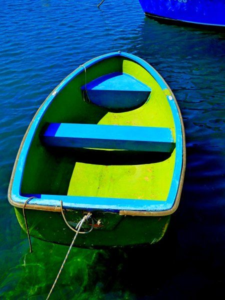 Colorful wooden boat