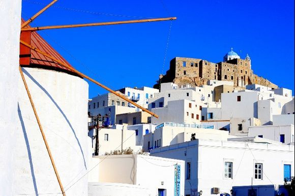 Windmill and Kastro at Chora