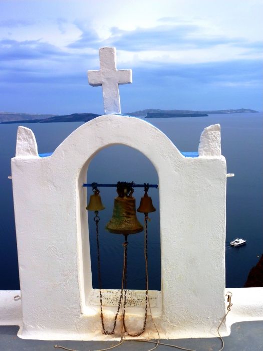 Seascape with bell tower, Oia