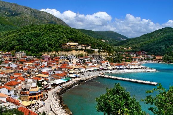 Overview of Parga town bay