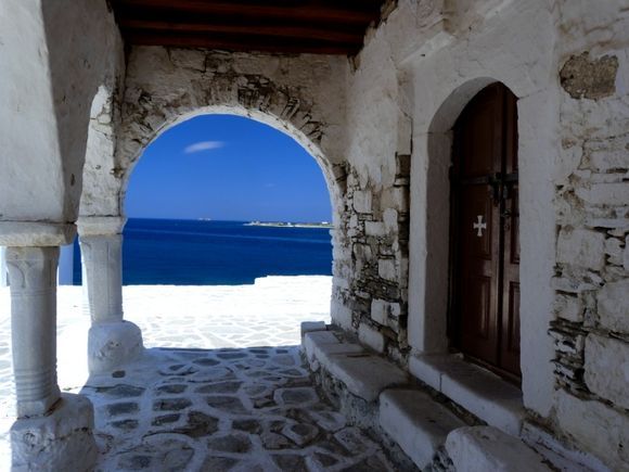 Arches and seascape at Kastro