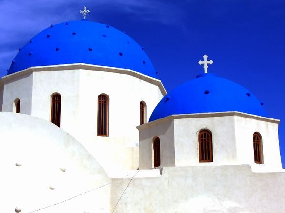 Blue domes,Perissa