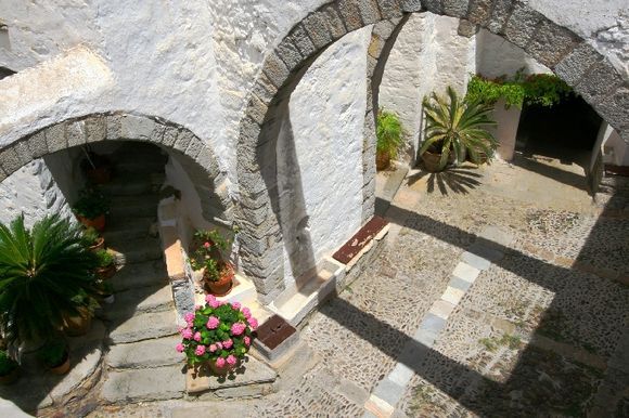 Overview of inner courtyard, Saint John\'s monastery