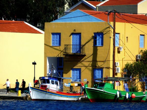 A colorful corner on the waterfront, Kastellorizo island