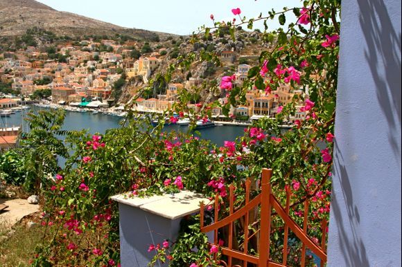 Overview of Yialos bay, Symi island