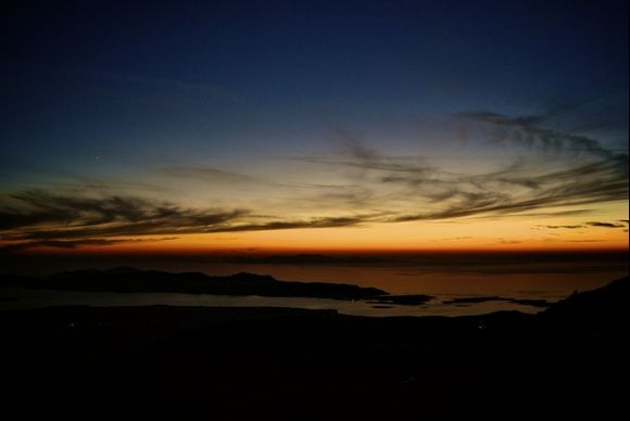Sunset from the highest point of Paros.