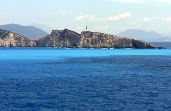 passing Lefkada lighthouse from the ferry. It can also be reached by a very nice walking path,