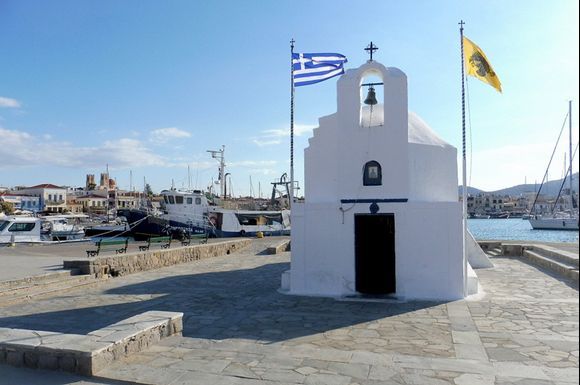 church of agios Nicolaos welcomes you  at the harbour...