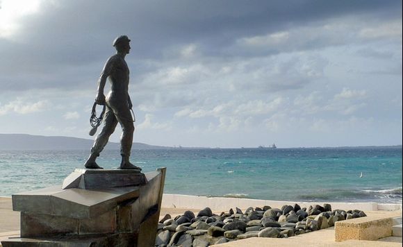 Men and the Sea. .. a saliors statue....       (Neapoli Mani)