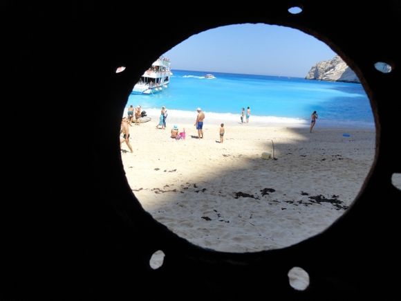 shipwreck window from Navagio