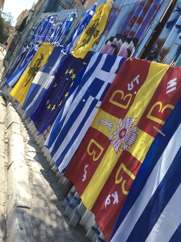 Flags in The Plaka Athens 