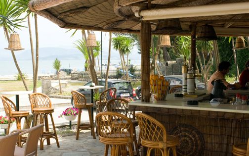 Relaxing taverna bar at Gouvia near Corfu town.