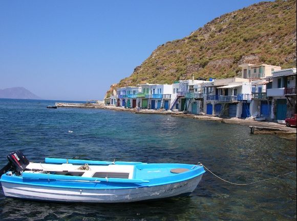 klima with the boathouses - milos