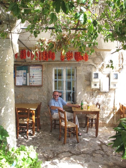 typical greek taberna in little village Avgonyma