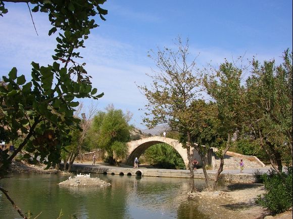 the \'great\' old bridge on the river kourtaliotis - south of crete -on the way to preveli beach
