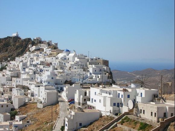 the backside of the town chora on serifos