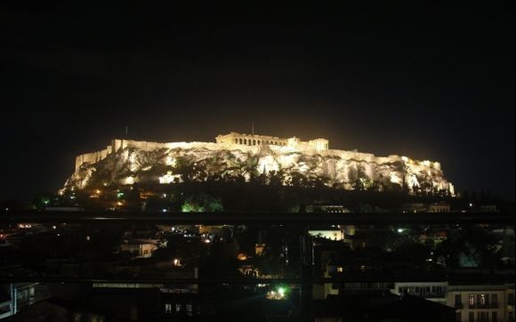 Acropolis night view from Hotel Plaka