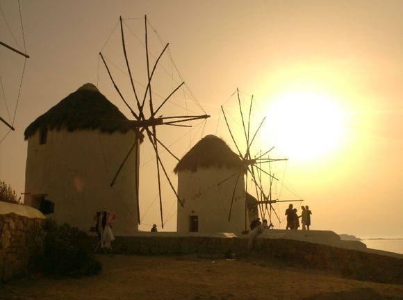 Windmills in the sunset