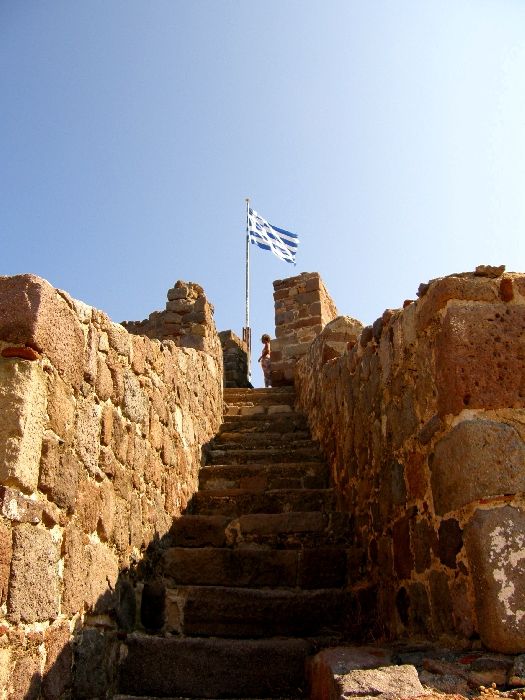 molyvos castle flag tower