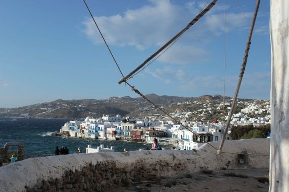 Mykonos town, view from the windmills