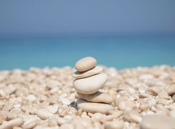 Stones in Myrtos Beach.