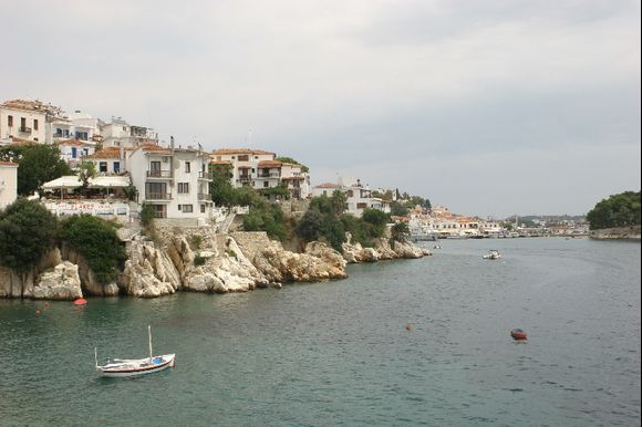 View of the main town of Skiathos