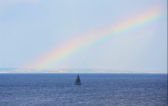 Rainbow over the sea