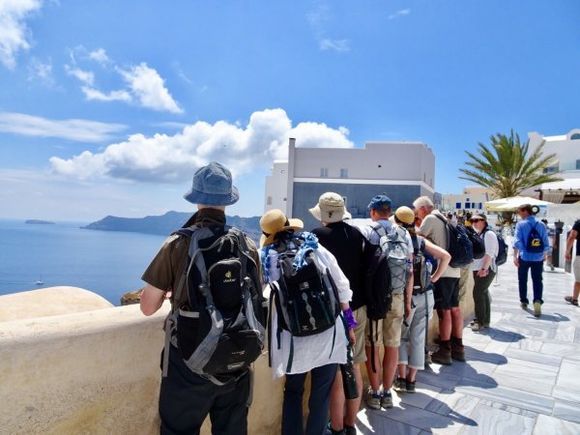 Tourists in Oia