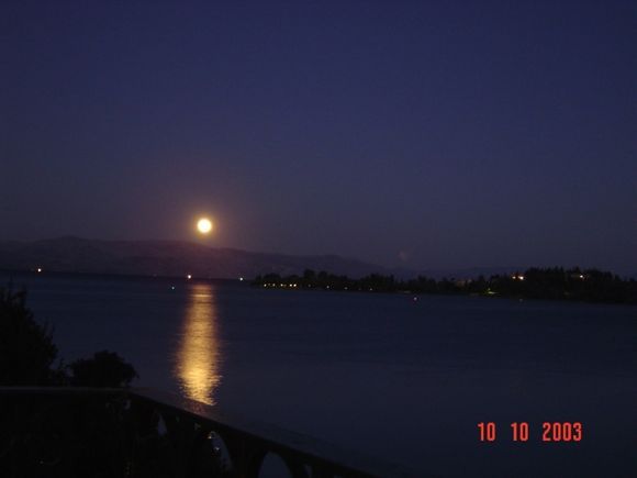 From our balcony in Gouvia, about midnight...