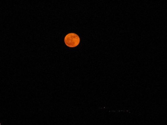 Red moon over the bay