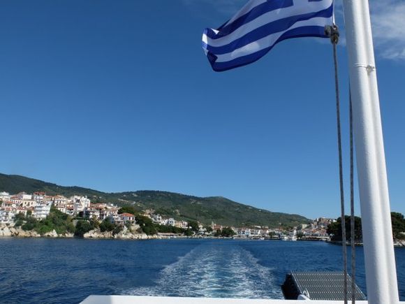 Leaving Skiathos harbour for a trip to Skopelos and Alonnisos
