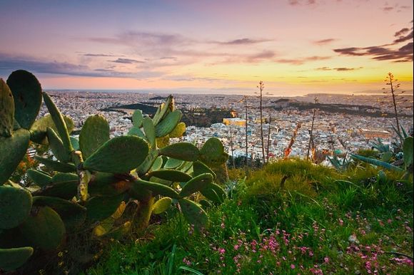 Likabetus hill, Piraeus on the horizon.