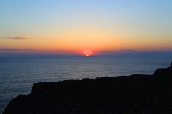 Sunset  view from a hill near Limionas