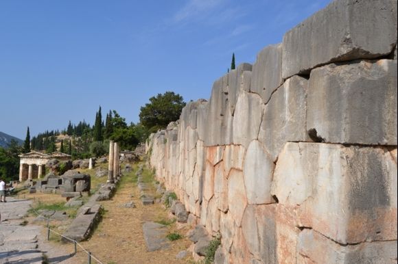 Intact walls at ancient Delphi.