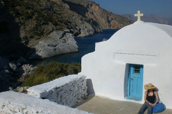 Le Gran Bleu revisited - a church in Aghia Anna (Amorgos) which appeared in Luc Besson\'s movie