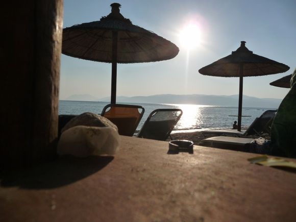 Skiathos beach on sunset