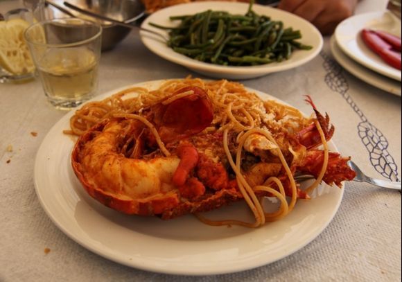 Spaghetti with lobster