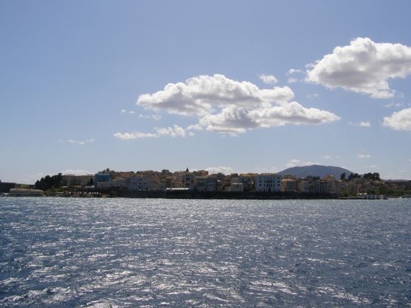 old town of Corfu from the sea