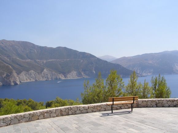 bench with a view from Assos