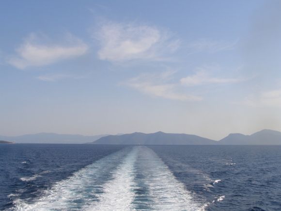 on ferry to Volos