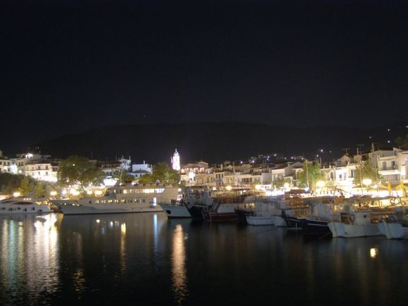 old harbour by night